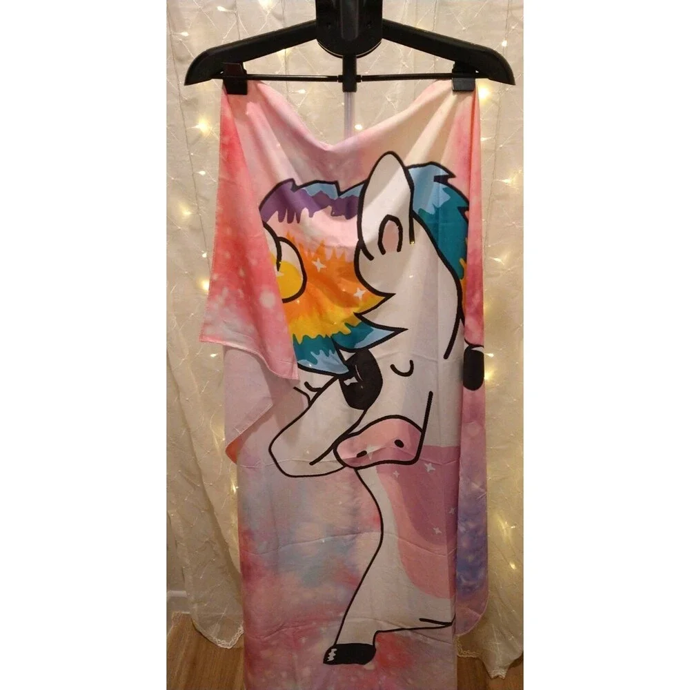 RAINBOW UNICORN PINK BLUE DABBING TAPESTRY WALL DECORATION 59X52 BEDROOM FANTASY